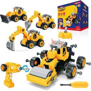 Take Apart Construction Toy for Kids - 4-in-1 Take Apart Truck with Drill, 34pc